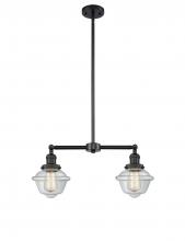 Innovations Lighting 209-BK-G532-LED - Oxford - 2 Light - 24 inch - Matte Black - Stem Hung - Adjustable Island Light