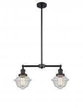 Innovations Lighting 209-BK-G534-LED - Oxford - 2 Light - 24 inch - Matte Black - Stem Hung - Adjustable Island Light