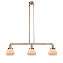 Innovations Lighting 213-AC-G171-LED - Fulton - 3 Light - 39 inch - Antique Copper - Stem Hung - Adjustable Island Light