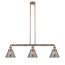 Innovations Lighting 213-AC-G43 - Cone - 3 Light - 40 inch - Antique Copper - Stem Hung - Adjustable Island Light