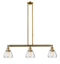 Innovations Lighting 213-BB-G172-LED - Fulton - 3 Light - 39 inch - Brushed Brass - Stem Hung - Adjustable Island Light