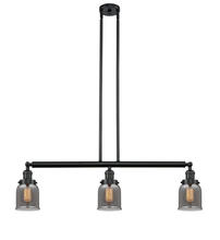 Innovations Lighting 213-BK-G53-LED - Bell - 3 Light - 38 inch - Matte Black - Stem Hung - Adjustable Island Light