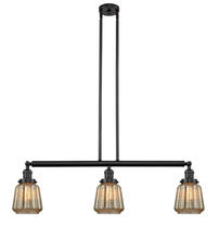 Innovations Lighting 213-OB-G146 - Chatham - 3 Light - 39 inch - Oil Rubbed Bronze - Stem Hung - Adjustable Island Light