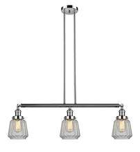 Innovations Lighting 213-PN-G142-LED - Chatham - 3 Light - 39 inch - Polished Nickel - Stem Hung - Adjustable Island Light