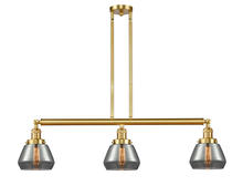 Innovations Lighting 213-SG-G173-LED - Fulton - 3 Light - 39 inch - Satin Gold - Stem Hung - Adjustable Island Light