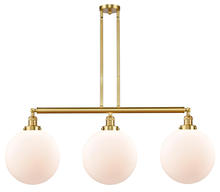 Innovations Lighting 213-SG-G201-12-LED - Beacon - 3 Light - 44 inch - Satin Gold - Stem Hung - Adjustable Island Light