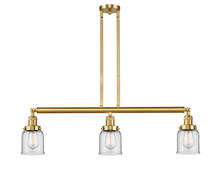 Innovations Lighting 213-SG-G52-LED - Bell - 3 Light - 38 inch - Satin Gold - Stem Hung - Adjustable Island Light