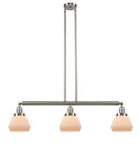 Innovations Lighting 213-SN-G171-LED - Fulton - 3 Light - 39 inch - Brushed Satin Nickel - Stem Hung - Adjustable Island Light