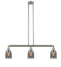 Innovations Lighting 213-SN-G53 - Bell - 3 Light - 38 inch - Brushed Satin Nickel - Stem Hung - Adjustable Island Light