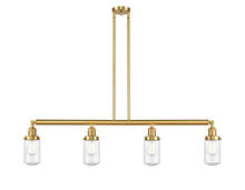 Innovations Lighting 214-SG-G314-LED - Dover - 4 Light - 49 inch - Satin Gold - Stem Hung - Adjustable Island Light