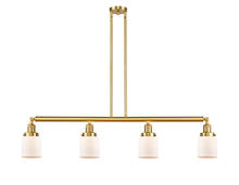 Innovations Lighting 214-SG-G51-LED - Bell - 4 Light - 50 inch - Satin Gold - Stem Hung - Adjustable Island Light