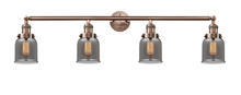 Innovations Lighting 215-AC-G53 - Bell - 4 Light - 42 inch - Antique Copper - Adjustable Bath Vanity Light