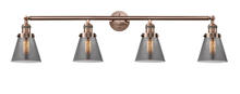 Innovations Lighting 215-AC-G63-LED - Cone - 4 Light - 42 inch - Antique Copper - Adjustable Bath Vanity Light
