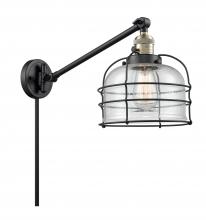 Innovations Lighting 237-BAB-G74-CE-LED - Bell Cage - 1 Light - 8 inch - Black Antique Brass -Adjustable Swing Arm
