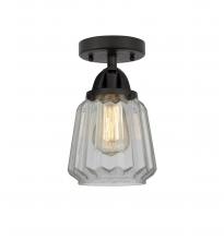 Innovations Lighting 288-1C-BK-G142-LED - Chatham - 1 Light - 7 inch - Matte Black - Semi-Flush Mount