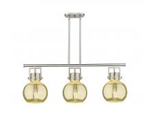 Innovations Lighting 411-3I-SN-G410-10ME - Newton Sphere - 3 Light - 42 inch - Satin Nickel - Island Light