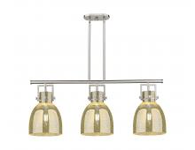 Innovations Lighting 411-3I-SN-G412-10ME - Newton Bell - 3 Light - 42 inch - Satin Nickel - Island Light