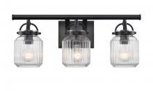 Innovations Lighting 416-3W-BK-G416-6CL - Latreille - 3 Light - 22 inch - Matte Black - Bath Vanity Light