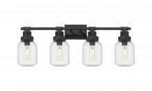 Innovations Lighting 472-4W-TBK-G472-6CL - Somers - 4 Light - 33 inch - Textured Black - Bath Vanity Light