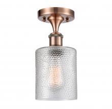 Innovations Lighting 516-1C-AC-G112-LED - Cobbleskill - 1 Light - 5 inch - Antique Copper - Semi-Flush Mount