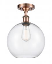 Innovations Lighting 516-1C-AC-G122-10-LED - Athens - 1 Light - 10 inch - Antique Copper - Semi-Flush Mount