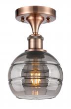 Innovations Lighting 516-1C-AC-G556-6SM - Rochester - 1 Light - 6 inch - Antique Copper - Semi-Flush Mount