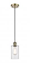 Innovations Lighting 516-1P-AB-G802-LED - Clymer - 1 Light - 4 inch - Antique Brass - Cord hung - Mini Pendant