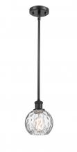 Innovations Lighting 516-1S-BK-G1215-6-LED - Athens Water Glass - 1 Light - 6 inch - Matte Black - Mini Pendant
