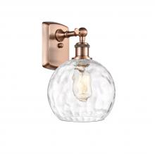 Innovations Lighting 516-1W-AC-G1215-8-LED - Athens Water Glass - 1 Light - 8 inch - Antique Copper - Sconce