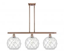 Innovations Lighting 516-3I-AC-G122-10RW - Farmhouse Rope - 3 Light - 37 inch - Antique Copper - Cord hung - Island Light