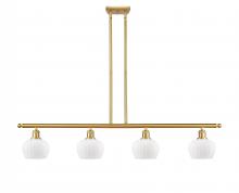 Innovations Lighting 516-4I-SG-G91-LED - Fenton - 4 Light - 48 inch - Satin Gold - Cord hung - Island Light