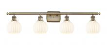 Innovations Lighting 516-4W-AB-G1217-6WV - White Venetian - 4 Light - 36 inch - Antique Brass - Bath Vanity Light