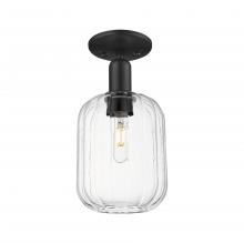 Innovations Lighting 716-1C-BK-G460-7CL - Preston Cylinder - 1 Light - 6 inch - Matte Black - Semi-Flush Mount