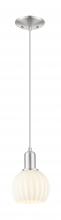 Innovations Lighting 716-1P-SN-G1217-6WV - White Venetian - 1 Light - 6 inch - Brushed Satin Nickel - Cord hung - Mini Pendant