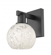 Innovations Lighting 716-1W-BK-G1216-6WM - White Mouchette - 1 Light - 6 inch - Matte Black - Sconce