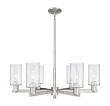 Innovations Lighting 716-6CR-SN-G802 - Clymer - 6 Light - 34 inch - Satin Nickel - Stem hung - Chandelier