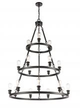 Innovations Lighting 82034-BK - Saloon - 18 Light - 40 inch - Matte Black - Chain Hung - Chandelier