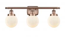 Innovations Lighting 916-3W-AC-G201-6 - Beacon - 3 Light - 26 inch - Antique Copper - Bath Vanity Light