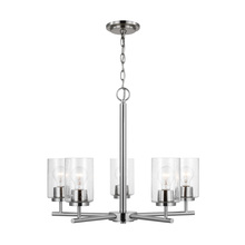 Generation Lighting 31171-962 - Oslo indoor dimmable 5-light chandelier in a brushed nickel finish with a clear seeded glass shade