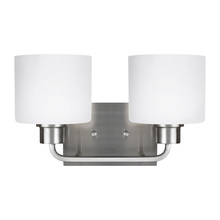 Generation Lighting 4428802-962 - Canfield modern 2-light indoor dimmable bath vanity wall sconce in brushed nickel silver finish with