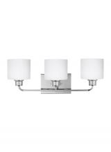Generation Lighting 4428803-05 - Canfield modern 3-light indoor dimmable bath vanity wall sconce in chrome silver finish with etched