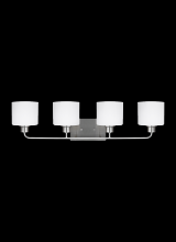 Generation Lighting 4428804-962 - Canfield modern 4-light indoor dimmable bath vanity wall sconce in brushed nickel silver finish with