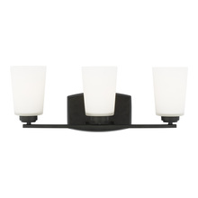 Generation Lighting 4428903-112 - Franport transitional 3-light indoor dimmable bath vanity wall sconce in midnight black finish with