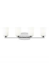 Generation Lighting 4428904-05 - Franport transitional 4-light indoor dimmable bath vanity wall sconce in chrome silver finish with e