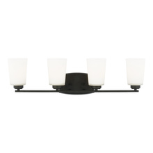 Generation Lighting 4428904-112 - Franport transitional 4-light indoor dimmable bath vanity wall sconce in midnight black finish with