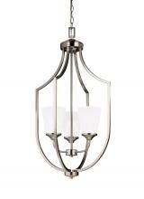 Generation Lighting 5224503-962 - Hanford traditional 3-light indoor dimmable ceiling pendant hanging chandelier pendant light in brus