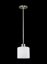 Generation Lighting 6128801-962 - Canfield modern 1-light indoor dimmable ceiling hanging single pendant light in brushed nickel silve