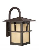 Generation Lighting 88882-51 - Medford Lakes transitional 1-light outdoor exterior large wall lantern sconce in statuary bronze fin