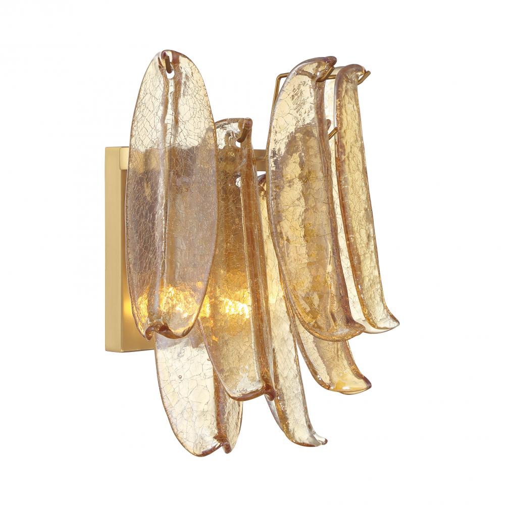 REGENT - 2 LIGHT WALL SCONCE WITH AMBER GLASS