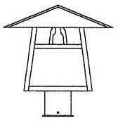 Arroyo Craftsman CP-12DAM-S - 12" carmel post mount with dart overlay